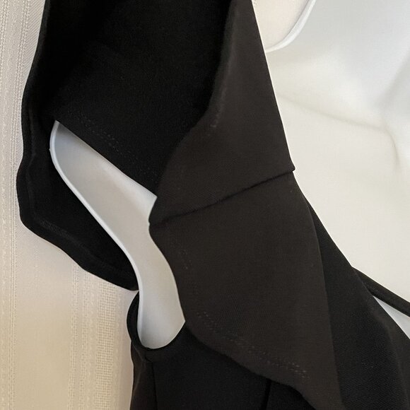 NWT Boston Proper Ruffled Cocktail Little Black Dress Open Shoulder XXS CUTE - Picture 6 of 10